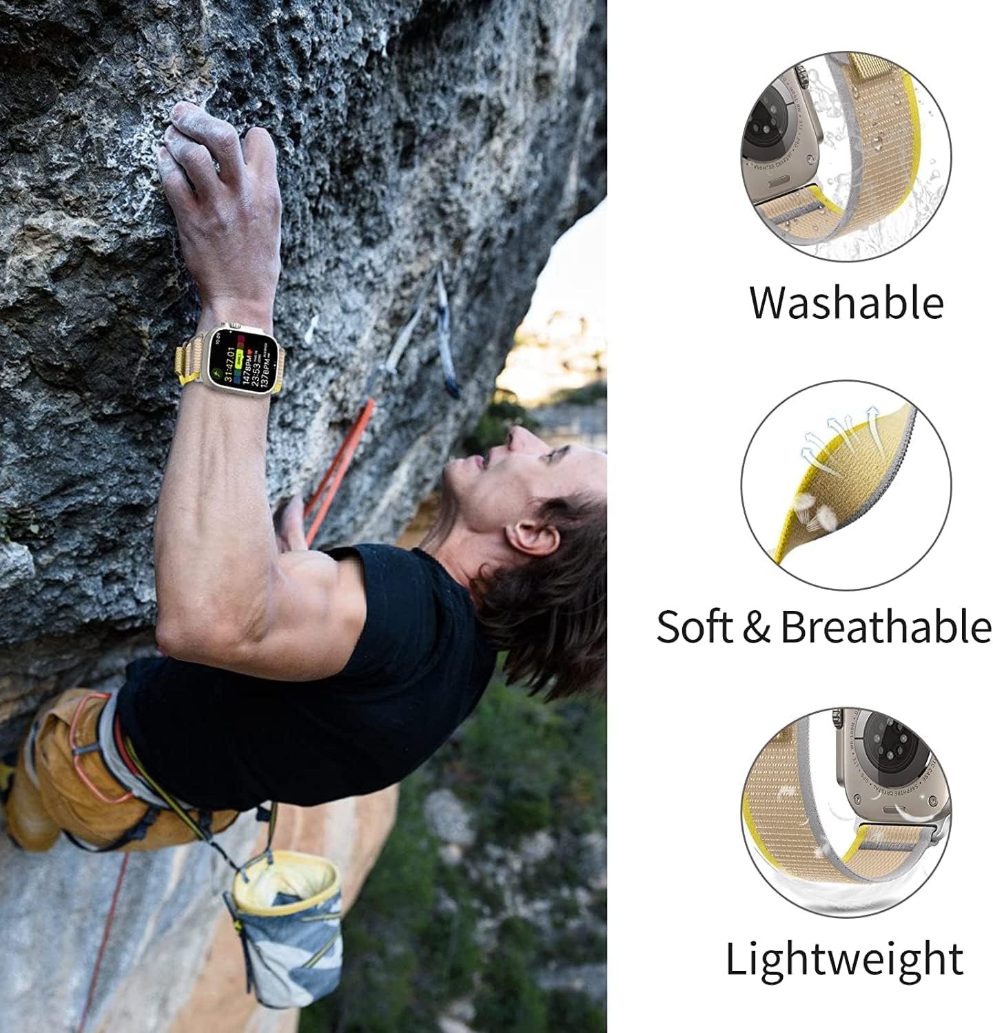 Nylon Weave  Pull Tab Iwatch Strap