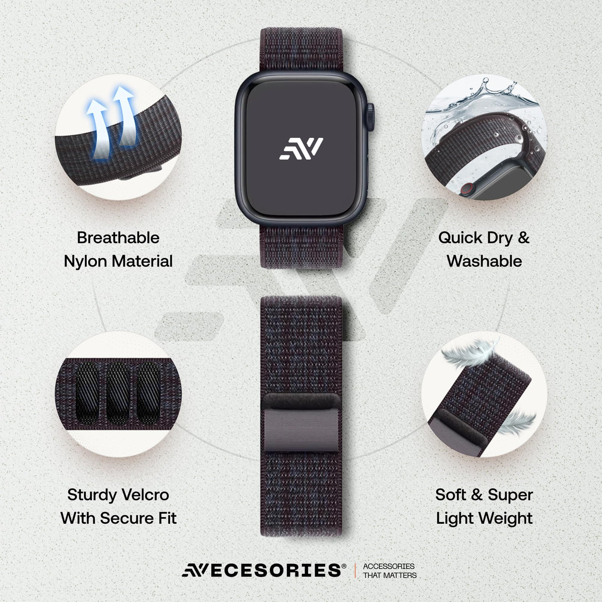 Apple Watch Velcro Sport Nylon Strap