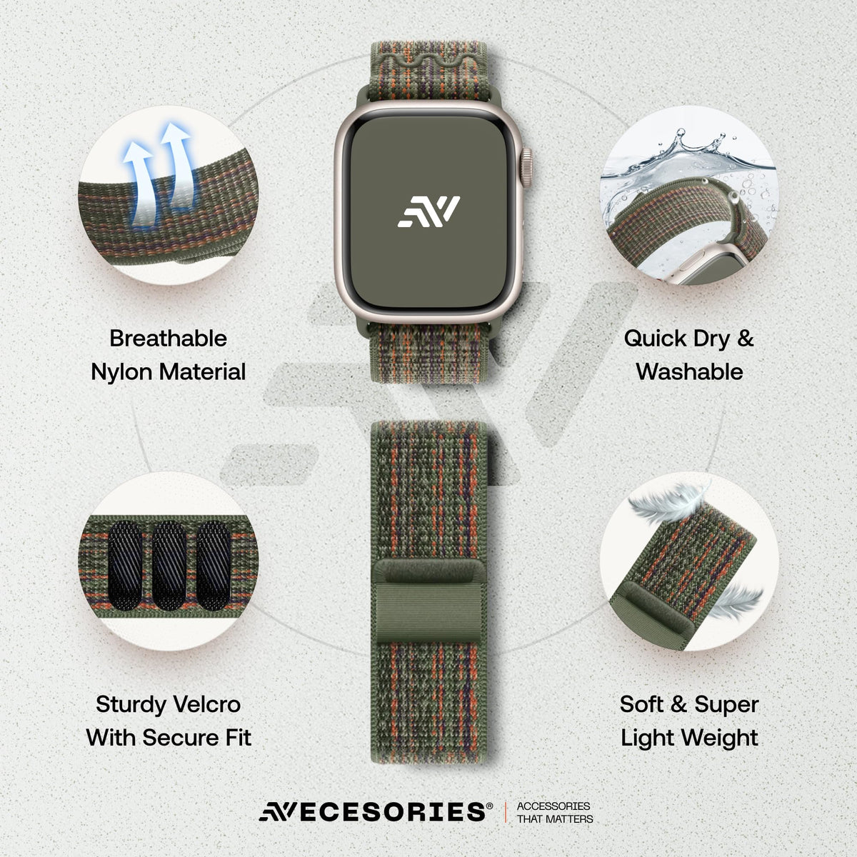 Apple Watch Velcro Sport Nylon Strap