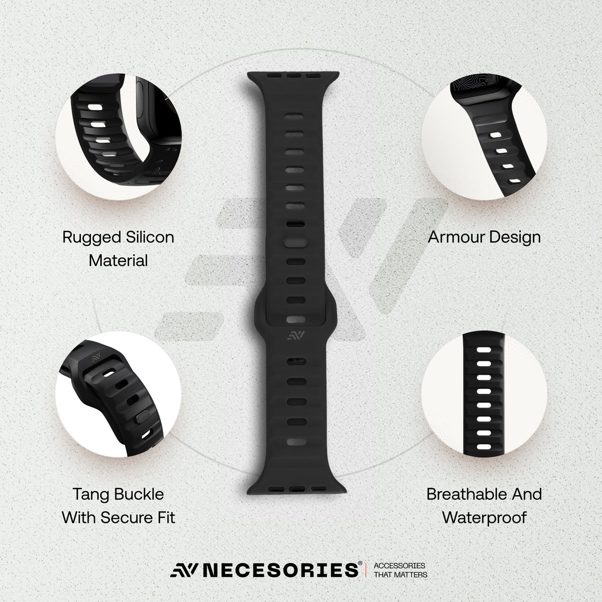Apple Watch Silicone Rugged Armour Strap