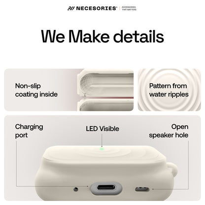 Silicone Ripple Airpods Pro Case with Ring Non Slip Coating Inside