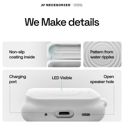 Silicone Ripple Airpods Pro Case with Ring Non Slip Coating Inside