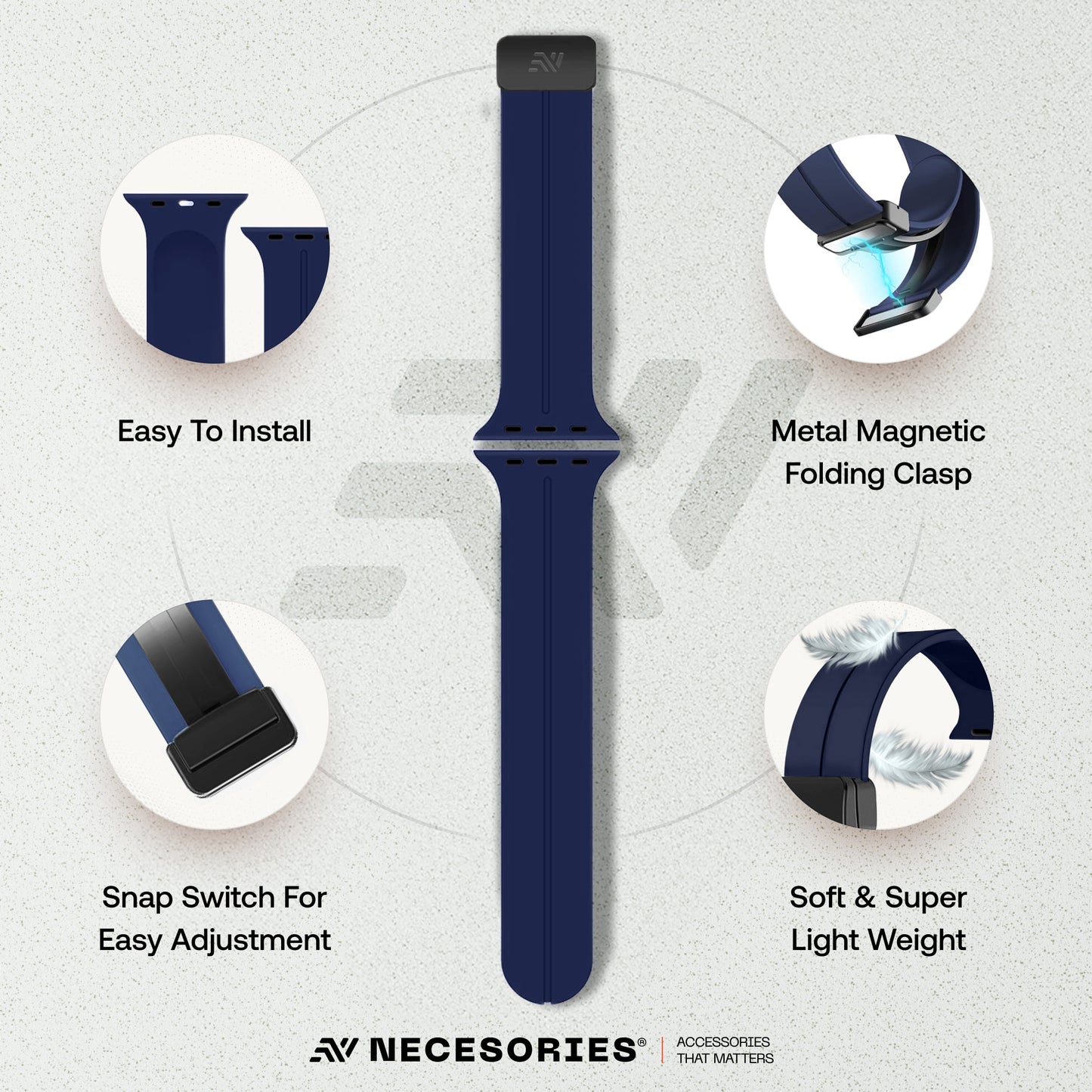 Silicon Magnet Folding Buckle Lock Strap