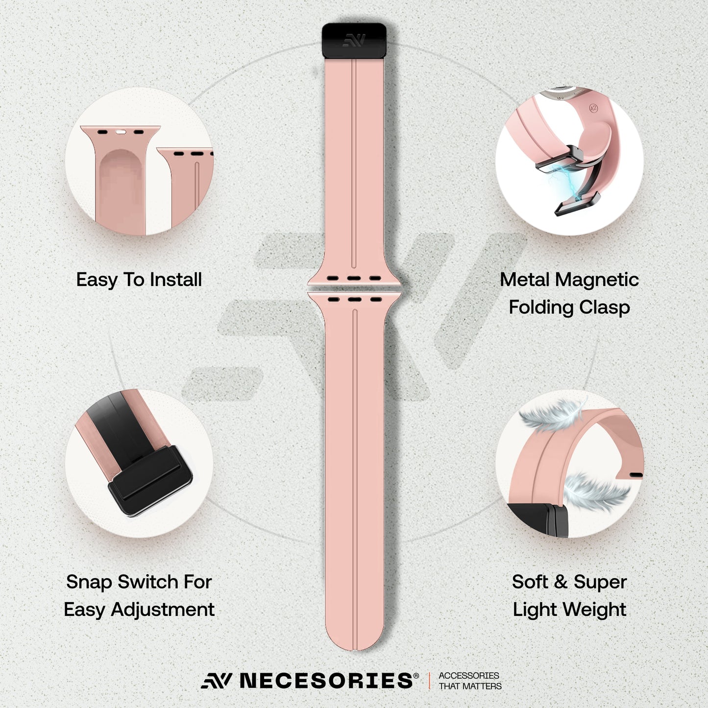 Silicon Magnet Folding Buckle Lock Strap