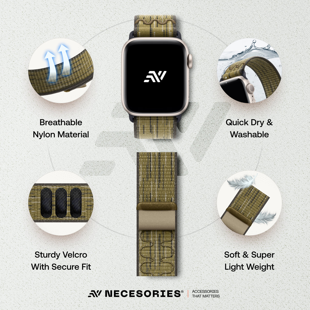 Apple Watch Velcro Sport Nylon Strap