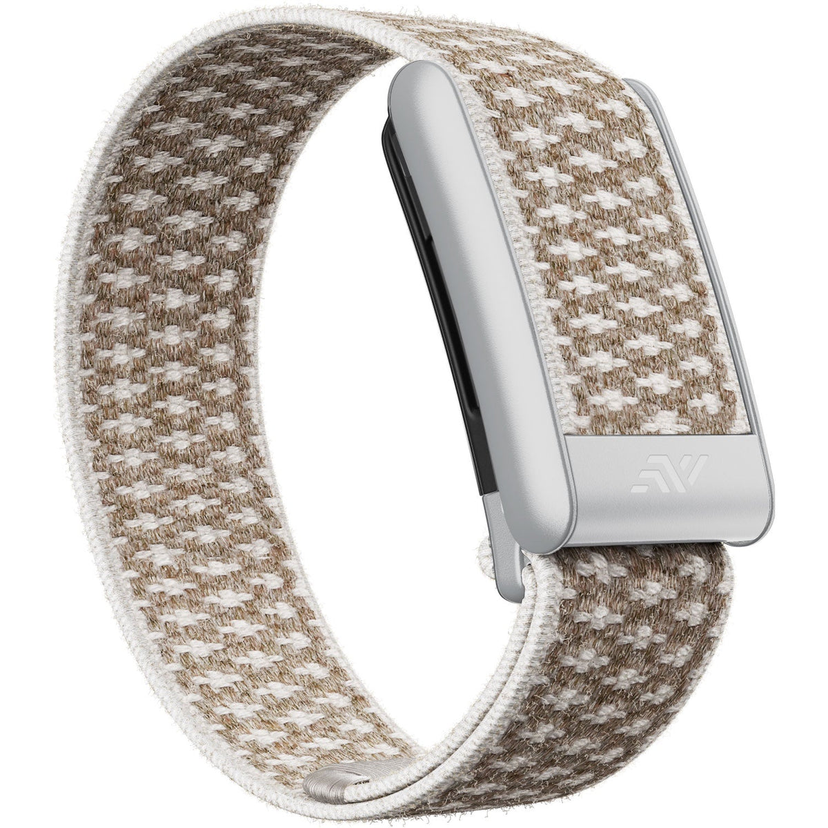 Whoop CloudWeave Wool Strap in Latte, silver buckle