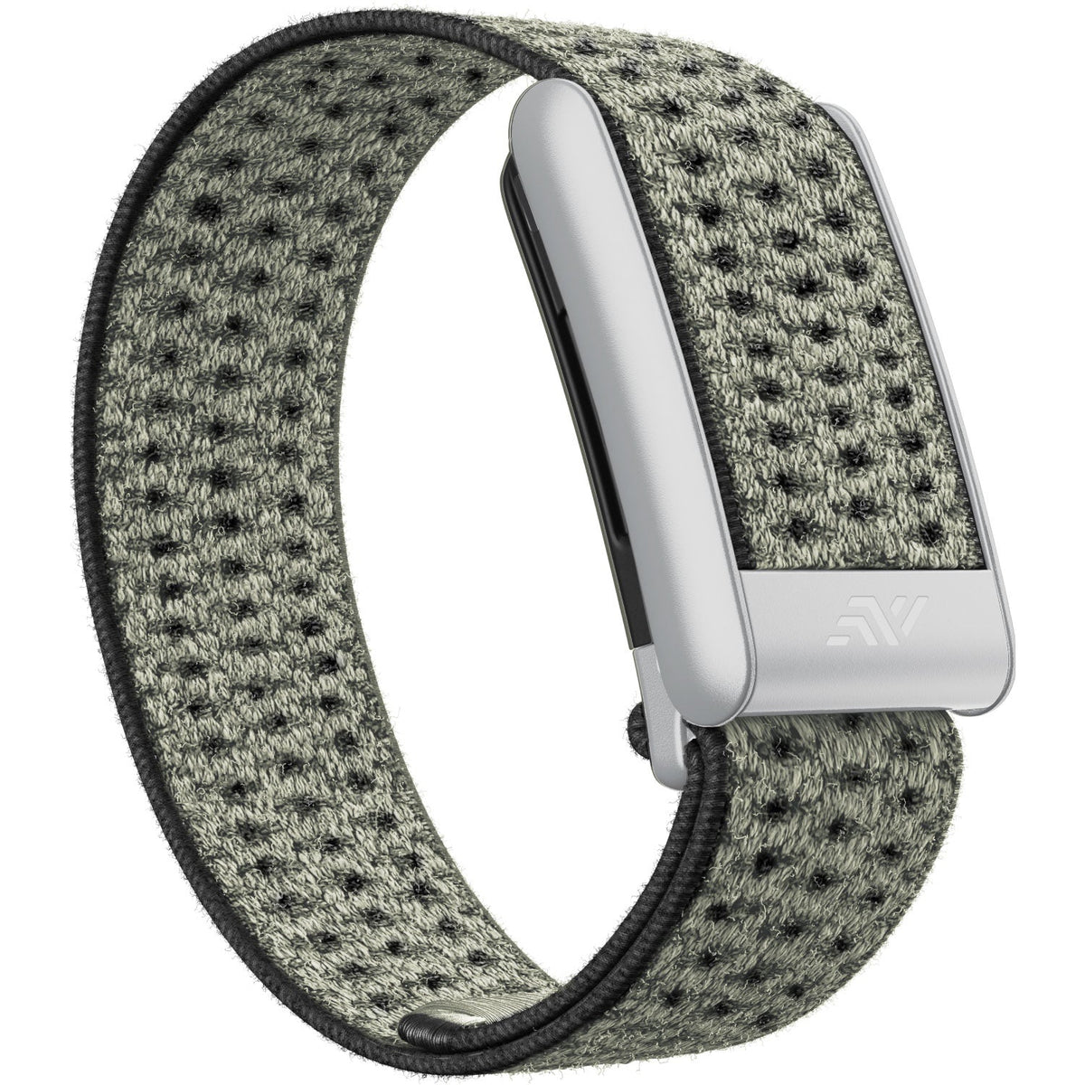 Whoop CloudWeave Wool Strap in Matcha, silver buckle